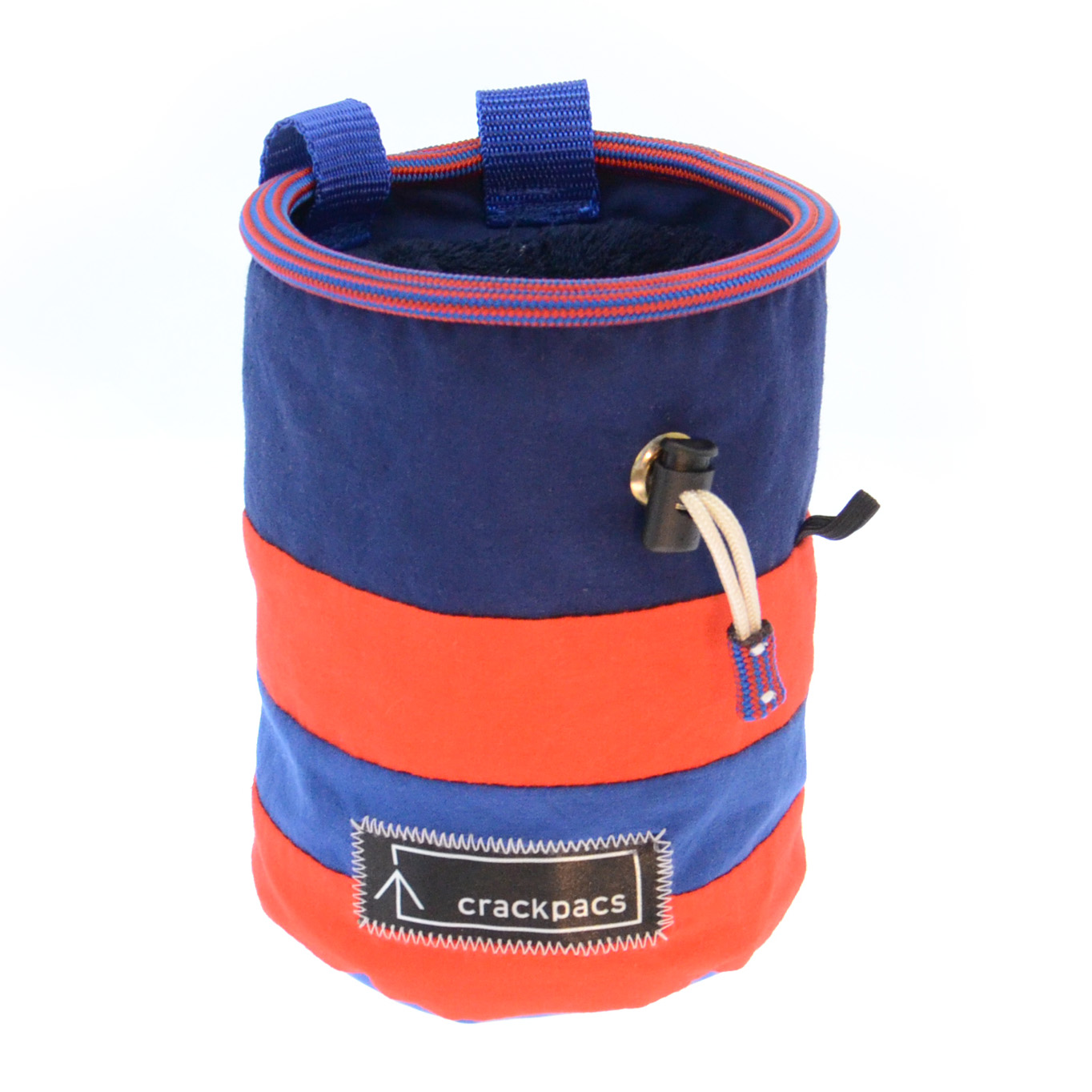 upcycled chalk bag made from old canvas tents and climbing rope Crackpacs