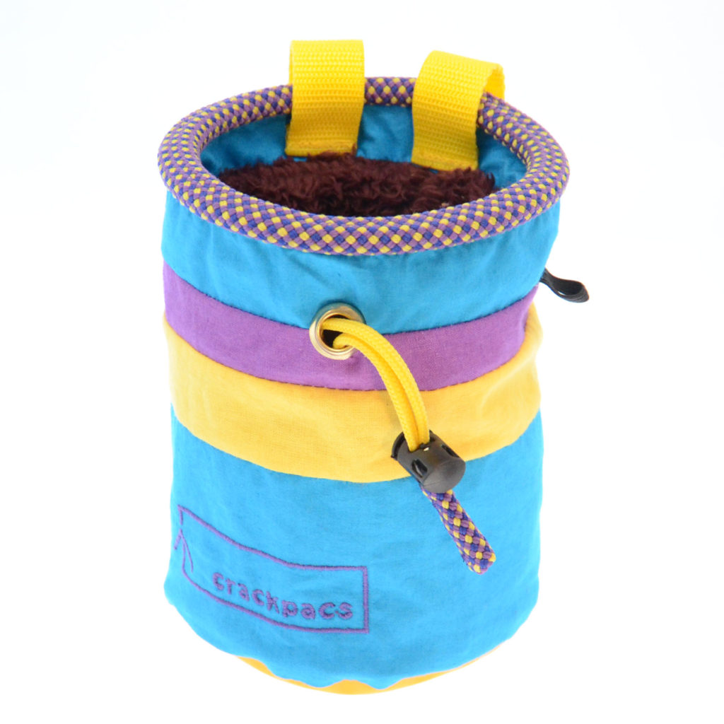 upcycled chalk bag made from old canvas tents and climbing rope Crackpacs