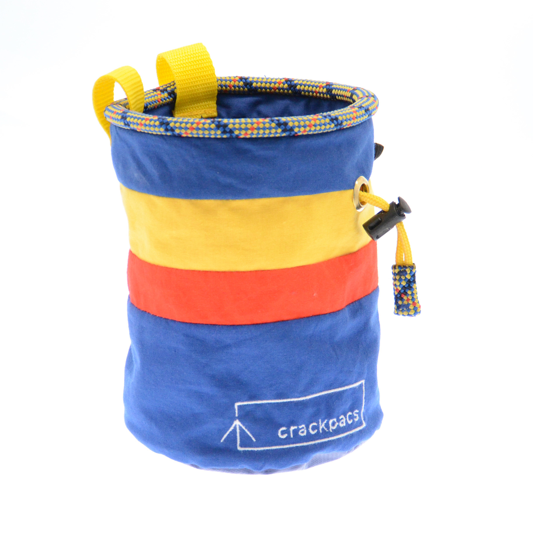 upcycled chalk bag made from old canvas tents and climbing rope Crackpacs