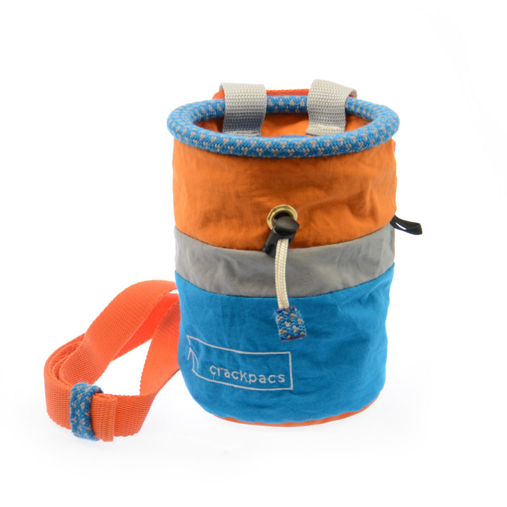 upcycled chalk bag made from old canvas tents and climbing rope Crackpacs