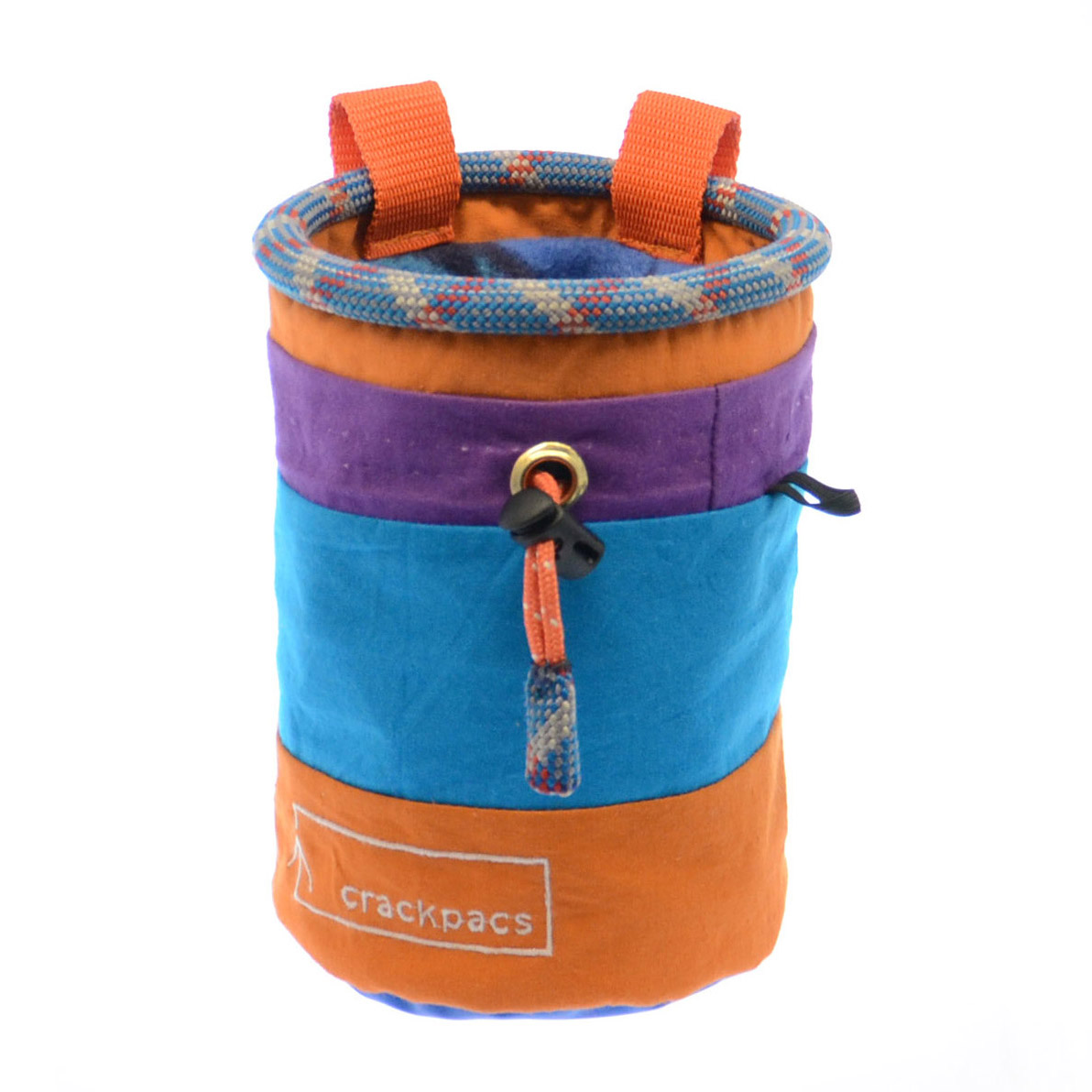 upcycled chalk bag made from old canvas tents and climbing rope Crackpacs